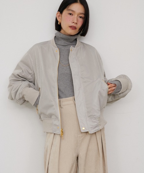 LARUTA(ラルータ)の「【LARUTA】タフタ×メッシュリバーシブルMA-1(MA-1・レディース・ブラウン/グレイッシュベージュ/ブラック/カーキ・FREE)」の19枚目の写真