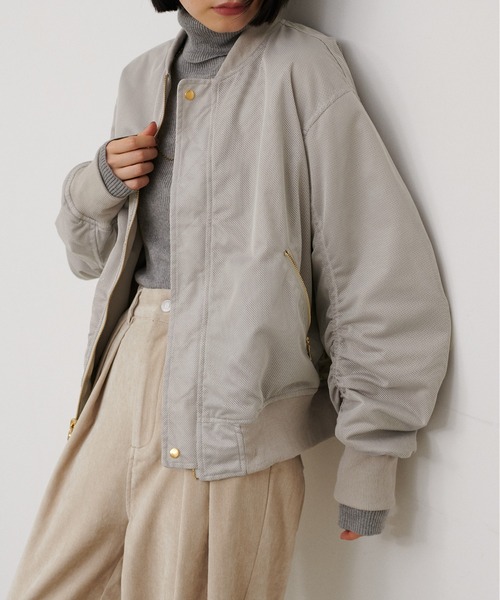 LARUTA(ラルータ)の「【LARUTA】タフタ×メッシュリバーシブルMA-1(MA-1・レディース・ブラウン/グレイッシュベージュ/ブラック/カーキ・FREE)」の20枚目の写真