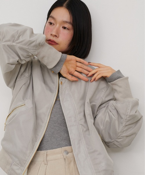 LARUTA(ラルータ)の「【LARUTA】タフタ×メッシュリバーシブルMA-1(MA-1・レディース・ブラウン/グレイッシュベージュ/ブラック/カーキ・FREE)」の21枚目の写真