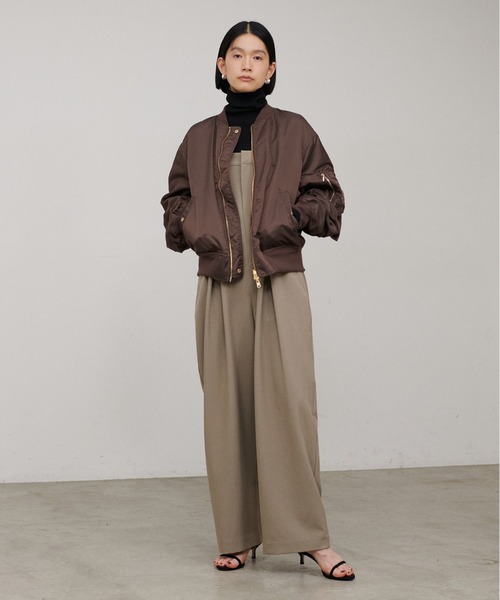 LARUTA(ラルータ)の「【LARUTA】タフタ×メッシュリバーシブルMA-1(MA-1・レディース・ブラウン/グレイッシュベージュ/ブラック/カーキ・FREE)」の8枚目の写真