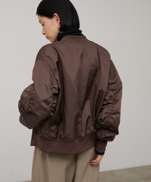 LARUTA(ラルータ)の「【LARUTA】タフタ×メッシュリバーシブルMA-1(MA-1・レディース・ブラウン/グレイッシュベージュ/ブラック/カーキ・FREE)」の7枚目の写真