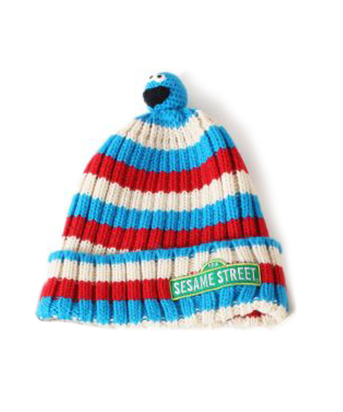 BOOFOOWOO（ブーフーウー）の「ニットキャップクッキーモンスター（ニットキャップ/ビーニー・ブラック/オフホワイト/カラフル・LARGE/SMALL）」の3枚目の写真