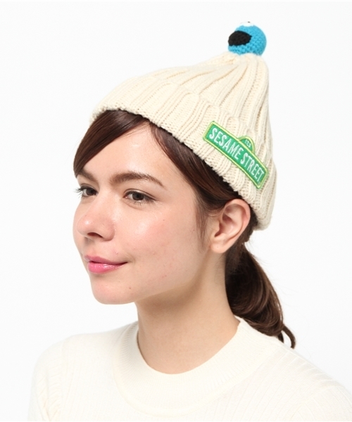 BOOFOOWOO（ブーフーウー）の「ニットキャップクッキーモンスター（ニットキャップ/ビーニー・ブラック/オフホワイト/カラフル・LARGE/SMALL）」の4枚目の写真