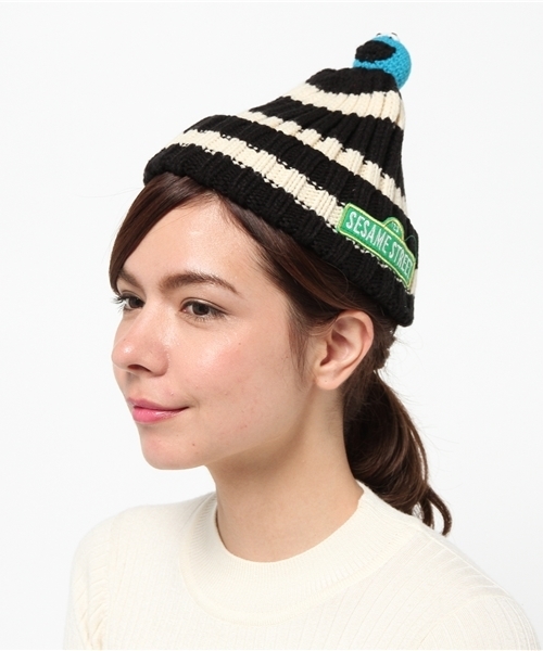 BOOFOOWOO（ブーフーウー）の「ニットキャップクッキーモンスター（ニットキャップ/ビーニー・ブラック/オフホワイト/カラフル・LARGE/SMALL）」の5枚目の写真