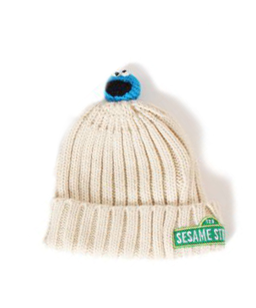 BOOFOOWOO（ブーフーウー）の「ニットキャップクッキーモンスター（ニットキャップ/ビーニー・ブラック/オフホワイト/カラフル・LARGE/SMALL）」の7枚目の写真