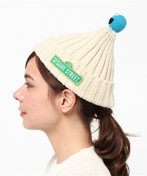 BOOFOOWOO（ブーフーウー）の「ニットキャップクッキーモンスター（ニットキャップ/ビーニー・ブラック/オフホワイト/カラフル・LARGE/SMALL）」の10枚目の写真