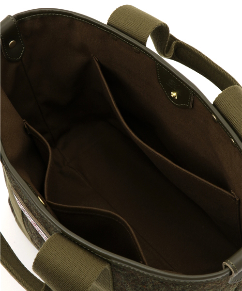 HARRIS TWEED（ハリスツイード）の「【Harris Tweed】ハリスツイード トートバッグS         （トートバッグ・レディース・ダークグレー/ダークグリーン・ONE SIZE）」の8枚目の写真