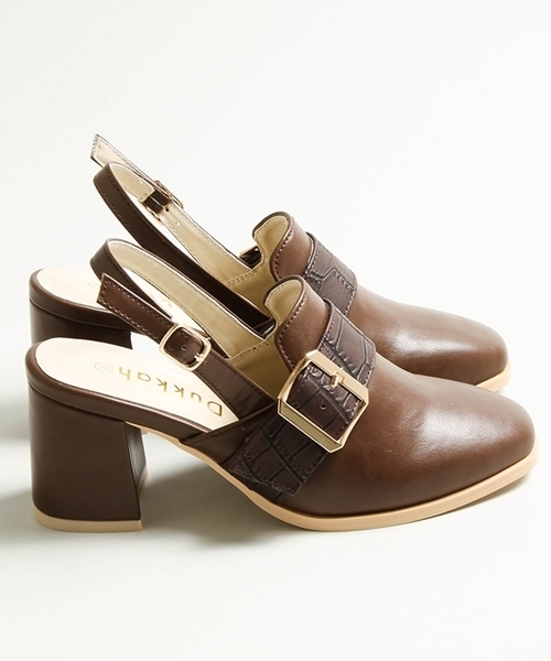 WEGO（ウィゴー）の「WEGO/バックルミュールシューズ（サンダル・レディース・ブラウン/ブラック・LARGE/MEDIUM）」の4枚目の写真