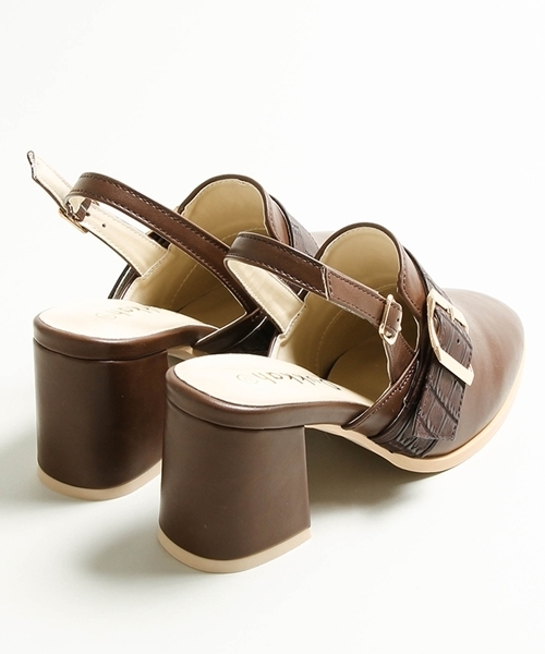 WEGO（ウィゴー）の「WEGO/バックルミュールシューズ（サンダル・レディース・ブラウン/ブラック・LARGE/MEDIUM）」の5枚目の写真