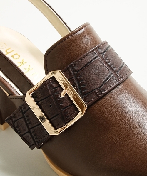 WEGO（ウィゴー）の「WEGO/バックルミュールシューズ（サンダル・レディース・ブラウン/ブラック・LARGE/MEDIUM）」の6枚目の写真