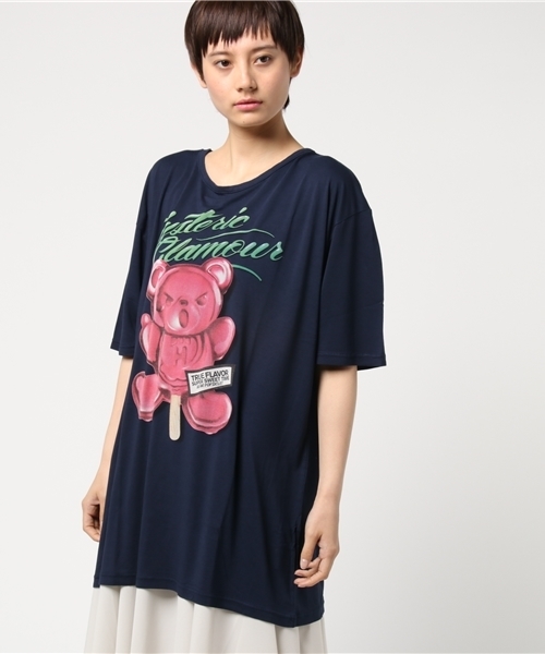 HYSTERIC GLAMOUR(ヒステリックグラマー)の「BEAR POPSICLE プリント ビッグTシャツ(Tシャツ/カットソー・レディース・レッド/グリーン/ブラック/ネイビー/ホワイト・FREE)」の17枚目の写真
