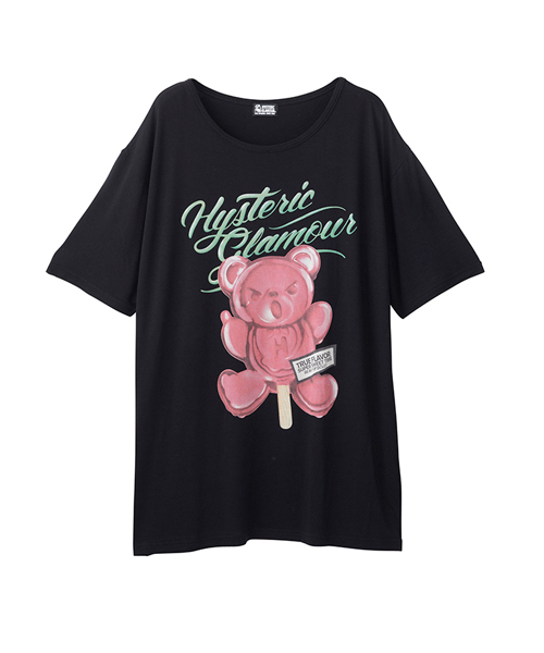 HYSTERIC GLAMOUR(ヒステリックグラマー)の「BEAR POPSICLE プリント ビッグTシャツ(Tシャツ/カットソー・レディース・レッド/グリーン/ブラック/ネイビー/ホワイト・FREE)」の15枚目の写真