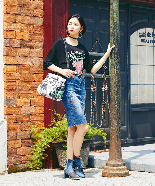 HYSTERIC GLAMOUR(ヒステリックグラマー)の「BEAR POPSICLE プリント ビッグTシャツ(Tシャツ/カットソー・レディース・レッド/グリーン/ブラック/ネイビー/ホワイト・FREE)」の14枚目の写真