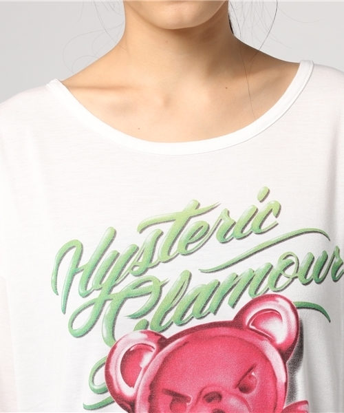 HYSTERIC GLAMOUR(ヒステリックグラマー)の「BEAR POPSICLE プリント ビッグTシャツ(Tシャツ/カットソー・レディース・レッド/グリーン/ブラック/ネイビー/ホワイト・FREE)」の10枚目の写真