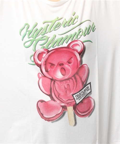 HYSTERIC GLAMOUR(ヒステリックグラマー)の「BEAR POPSICLE プリント ビッグTシャツ(Tシャツ/カットソー・レディース・レッド/グリーン/ブラック/ネイビー/ホワイト・FREE)」の7枚目の写真