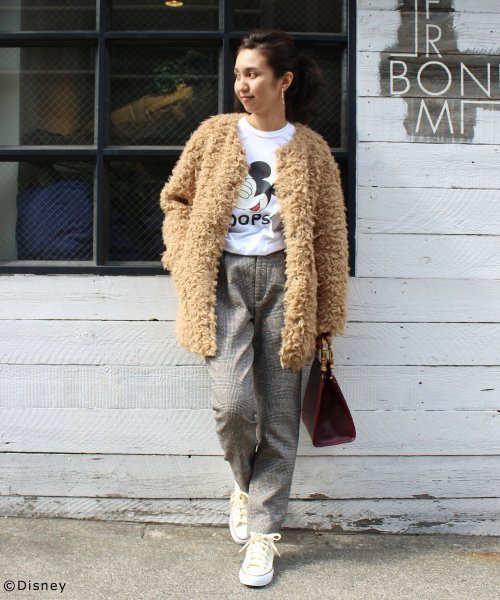 FRAMeWORK（フレームワーク）の「フレームワーク/MICKEY Tee (OOPS!)◆（Tシャツ/カットソー・レディース・ブラック/ホワイト・FREE）」の7枚目の写真