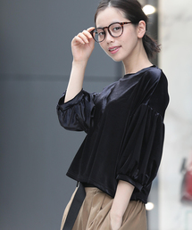 WEGO | WEGO/パフスリーブベロア5分袖カットソー(Tシャツ/カットソー)