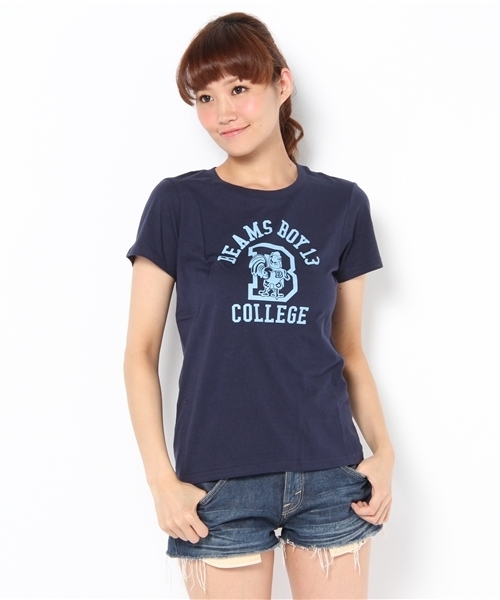 BEAMS BOY（ビームスボーイ）の「BEAMS BOY / カレッジ BプリントT ***（Tシャツ/カットソー・レディース・ホワイト/グリーン/ネイビー・ONE SIZE）」の11枚目の写真