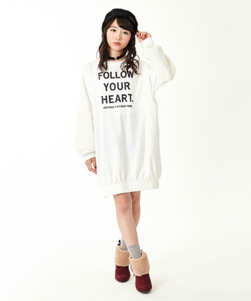 Lovetoxic ラブトキシック の 二コラ12月号掲載 袖ファートレーナーワンピース ワンピース Wear