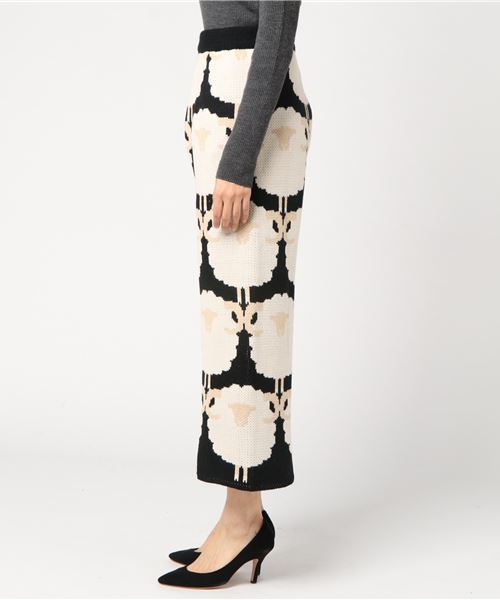 MERLOT（メルロー）の「ひつじ柄ワイドニットパンツ2501（その他パンツ・レディース・ブラック/モカ・FREE）」の6枚目の写真