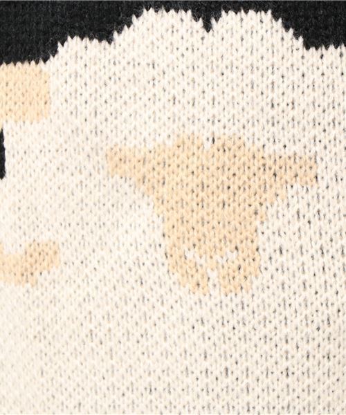 MERLOT（メルロー）の「ひつじ柄ワイドニットパンツ2501（その他パンツ・レディース・ブラック/モカ・FREE）」の7枚目の写真