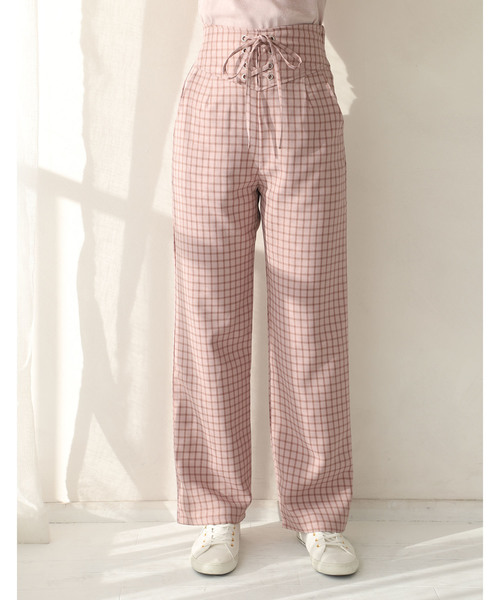 one after another NICE CLAUP(ワンアフターアナザーナイスクラップ)の「レースアップパンツ(その他パンツ・レディース・ネイビー/ブルー/ブラック系その他/ピンク系その他・SMALL/MEDIUM)」の4枚目の写真