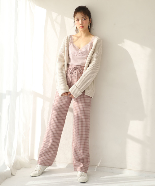 one after another NICE CLAUP(ワンアフターアナザーナイスクラップ)の「レースアップパンツ(その他パンツ・レディース・ネイビー/ブルー/ブラック系その他/ピンク系その他・SMALL/MEDIUM)」の8枚目の写真