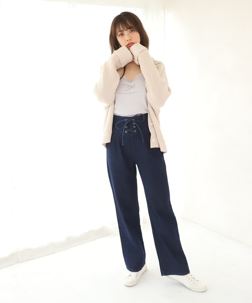 one after another NICE CLAUP(ワンアフターアナザーナイスクラップ)の「レースアップパンツ(その他パンツ・レディース・ネイビー/ブルー/ブラック系その他/ピンク系その他・SMALL/MEDIUM)」の11枚目の写真