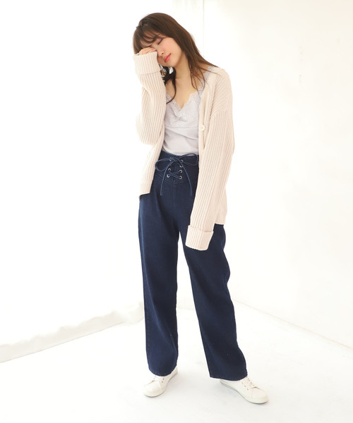 one after another NICE CLAUP(ワンアフターアナザーナイスクラップ)の「レースアップパンツ(その他パンツ・レディース・ネイビー/ブルー/ブラック系その他/ピンク系その他・SMALL/MEDIUM)」の13枚目の写真