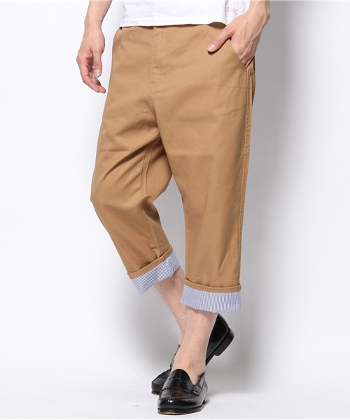 Wego ウィゴー の Wego ロールアップストライプクロップドチノパンツ チノパンツ Wear