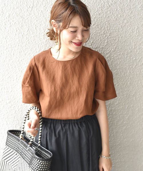 SHIPS バックボタンタックスリーブブラウス SHIPS（シップス）の「バックボタンタックスリーブプルオーバー