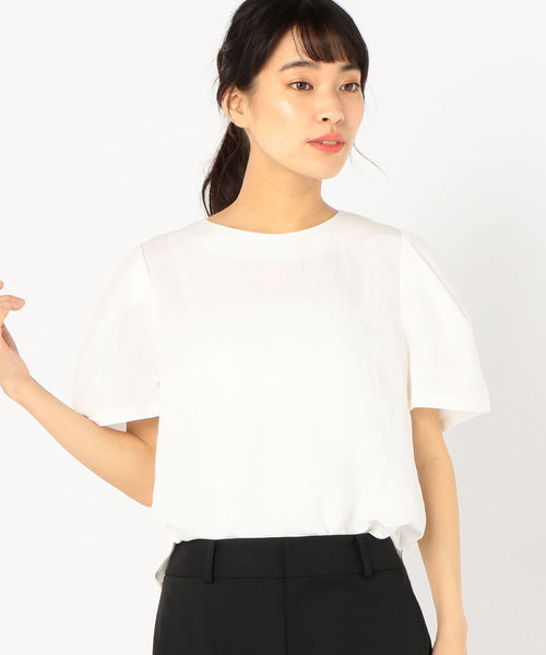 SHIPS for women - SHIPS バックボタンタックスリーブブラウス SHIPS（シップス）の「バックボタンタックスリーブプルオーバー