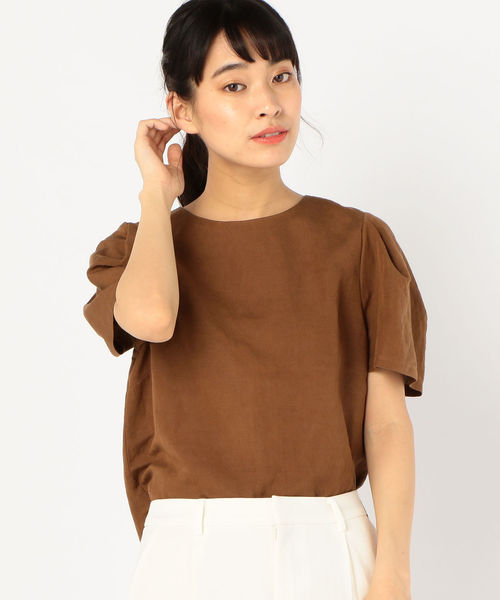 SHIPS for women - SHIPS バックボタンタックスリーブブラウス SHIPS（シップス）の「バックボタンタックスリーブプルオーバー