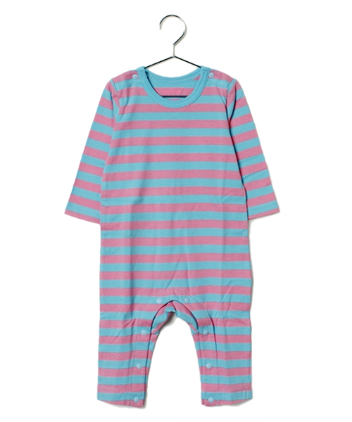 こども ビームス（コドモビームス）の「こども ビームス / "Daily Cut" 薄手ボーダー ロンパース (70～80)（ロンパース・キッズ・グレー/ブラウン/グリーン/ブルー系その他/その他1・70/80）」の4枚目の写真