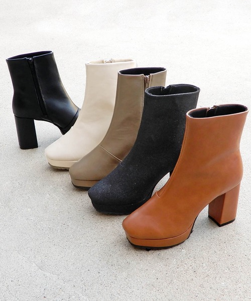 minia(ミニア)の「チャンキーヒール厚底ミドルブーツ / 厚底ブーツ(ブーツ・レディース・ブラック/ブラウン/ブラック系その他/グレイッシュベージュ/パイソン/アイボリー/ダークブラウン/ブラック系その他2/ブラック系その他3/ベージュ系その他・LL/S/M/L)」の22枚目の写真