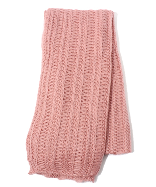 WEGO（ウィゴー）の「WEGO/ロングニットマフラー（マフラー・レディース・アイボリー/ブラック/グレー/サックスブルー/ピンク・FREE）」の5枚目の写真