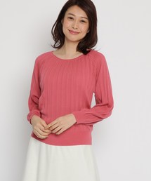 【洗える】プリーツ編みニット