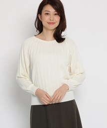 【洗える】プリーツ編みニット