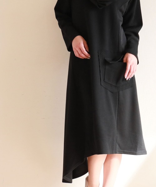 Sawa a la mode（サワアラモード）の「シンプルなコットンワンピースとスヌードのセット（ワンピース・レディース・ブラック・FREE）」の11枚目の写真