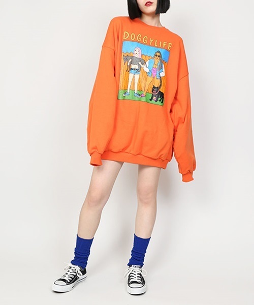 PUNYUS（プニュズ）の「DOGGYLIFEスウェット（スウェット・レディース・オレンジ/杢グレー/ブラック・4/3）」の3枚目の写真