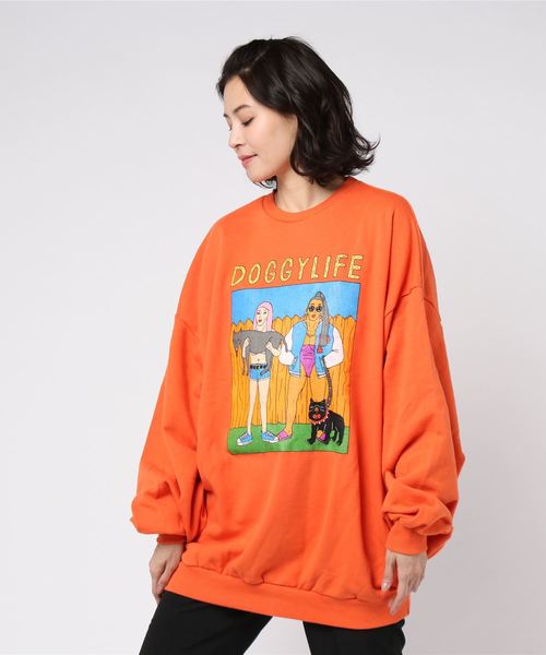 PUNYUS（プニュズ）の「DOGGYLIFEスウェット（スウェット・レディース・オレンジ/杢グレー/ブラック・4/3）」の5枚目の写真