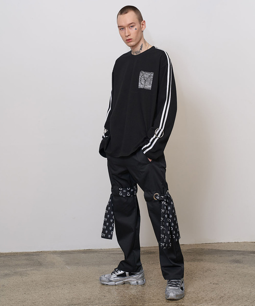 OY(オーワイ)の「スリーブライン長袖Tシャツ/カットソー(Tシャツ/カットソー・メンズ・ホワイト/ブラック/オレンジ・FREE)」の3枚目の写真