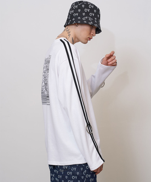 OY(オーワイ)の「スリーブライン長袖Tシャツ/カットソー(Tシャツ/カットソー・メンズ・ホワイト/ブラック/オレンジ・FREE)」の7枚目の写真