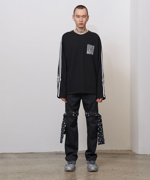 OY(オーワイ)の「スリーブライン長袖Tシャツ/カットソー(Tシャツ/カットソー・メンズ・ホワイト/ブラック/オレンジ・FREE)」の19枚目の写真