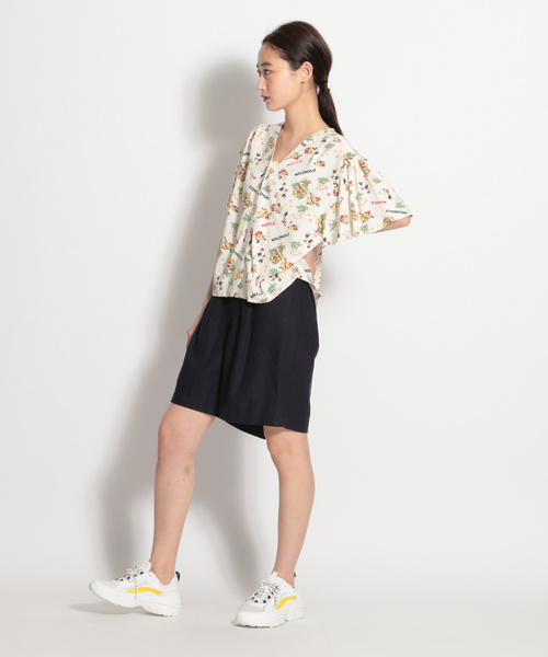 niko and...（ニコアンド）の「POPアロハVネックフレアブラウス（シャツ/ブラウス・レディース・アイボリー/ブラック/ネイビー/イエロー/レッド・MEDIUM/LARGE）」の8枚目の写真