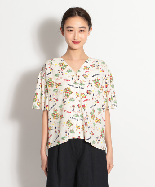 niko and...（ニコアンド）の「POPアロハVネックフレアブラウス（シャツ/ブラウス・レディース・アイボリー/ブラック/ネイビー/イエロー/レッド・MEDIUM/LARGE）」の11枚目の写真