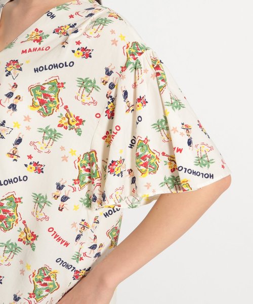 niko and...（ニコアンド）の「POPアロハVネックフレアブラウス（シャツ/ブラウス・レディース・アイボリー/ブラック/ネイビー/イエロー/レッド・MEDIUM/LARGE）」の16枚目の写真