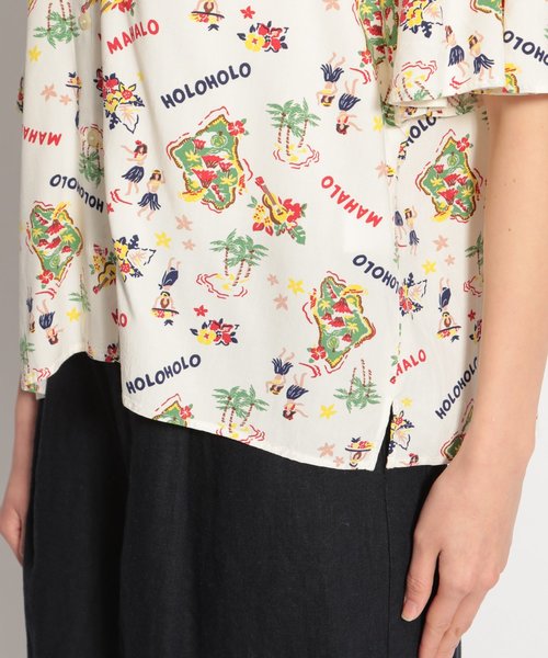 niko and...（ニコアンド）の「POPアロハVネックフレアブラウス（シャツ/ブラウス・レディース・アイボリー/ブラック/ネイビー/イエロー/レッド・MEDIUM/LARGE）」の17枚目の写真