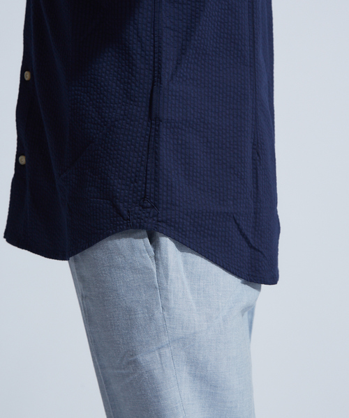 ABAHOUSE(アバハウス)の「【Recency of Mine】36G Silkyサッカージャージーシャツ(シャツ/ブラウス・メンズ・ネイビー/ダークネイビー・46/50/48/44)」の9枚目の写真