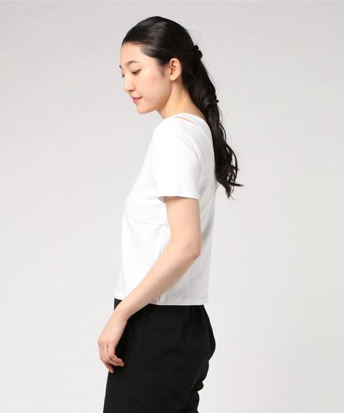 ENVYM（アンビー）の「カッティングＴ－ＳＨ（Tシャツ/カットソー・レディース・ベージュ/ブラック/ピンク/ホワイト・FREE）」の5枚目の写真